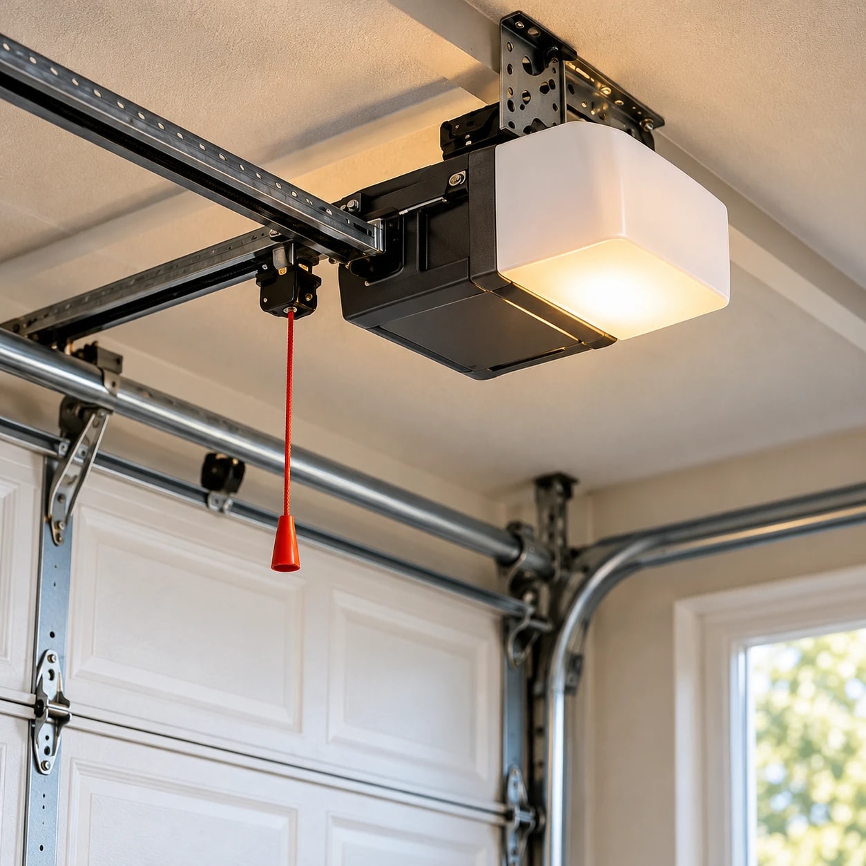 garage-opener Illustrative ceiling-mounted garage door opener